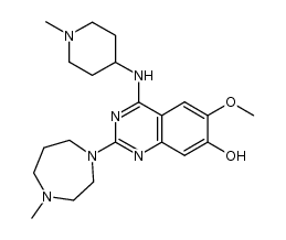 6-methoxy-2-(4-methyl-1,4-diazepan-1-yl)-4-(1-methylpiperidin-4-ylamino)quinazolin-7-ol结构式