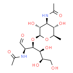 2-acetamido-3-O-(3-acetamido-3,6-dideoxy-beta-glucopyranosyl)-2-deoxy-galactopyranose Structure