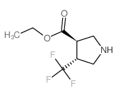 Ethyl (3R,4R)-4-(trifluoromethyl)tetrahydro-1H-pyrrole-3-carboxylate结构式