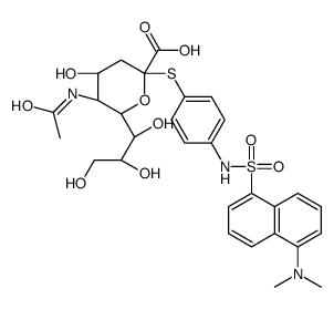 (2S,4S,5R,6R)-5-acetamido-2-[4-[[5-(dimethylamino)naphthalen-1-yl]sulfonylamino]phenyl]sulfanyl-4-hydroxy-6-[(1R,2R)-1,2,3-trihydroxypropyl]oxane-2-carboxylic acid结构式