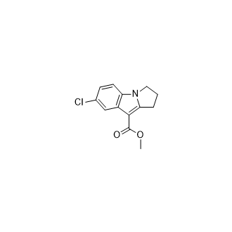 7-氯-2,3-二氢-1H-吡咯并[1,2-a]吲哚-9-羧酸甲酯结构式