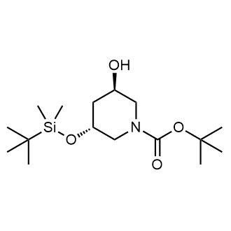 (3R,5R)-3-((叔丁基二甲基甲硅烷基)氧基)-5-羟基哌啶-1-羧酸叔丁酯图片