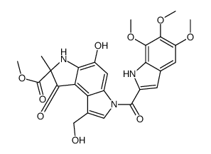 methyl (2R)-4-hydroxy-8-(hydroxymethyl)-2-methyl-1-oxo-6-(5,6,7-trimethoxy-1H-indole-2-carbonyl)-3H-pyrrolo[3,2-e]indole-2-carboxylate Structure