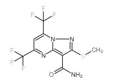 5,7-双(三氟甲基)-2-(甲基硫)吡唑啉[1,5-a]嘧啶结构式