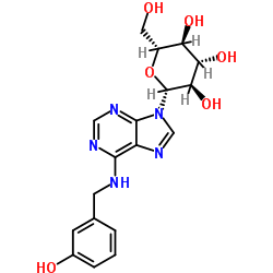 9-(β-D-Glucopyranosyl)-N-(3-hydroxybenzyl)-9H-purin-6-amine结构式