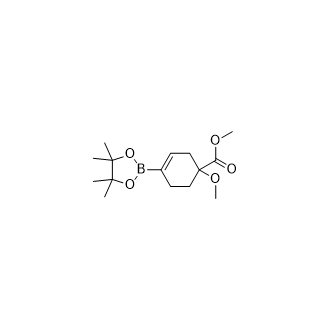 Methyl1-methoxy-4-(4,4,5,5-tetramethyl-1,3,2-dioxaborolan-2-yl)cyclohex-3-enecarboxylate structure