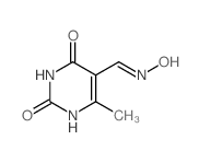 5-Pyrimidinecarboxaldehyde,1,2,3,4-tetrahydro-6-methyl-2,4-dioxo-, 5-oxime结构式