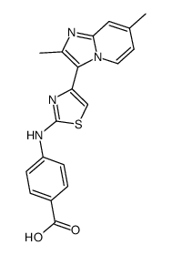 4-[[4-(2,7-Dimethylimidazo[1,2-a]pyridin-3-yl)-2-thiazolyl]amino]benzoic Acid Structure