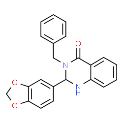 2-(1,3-benzodioxol-5-yl)-3-benzyl-2,3-dihydroquinazolin-4(1H)-one structure