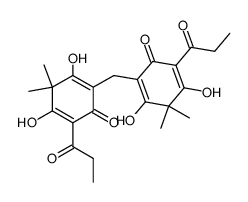 2,2'-Methylenebis[3,5-dihydroxy-4,4-dimethyl-6-(1-oxopropyl)-2,5-cyclohexadien-1-one] structure