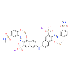 disodium [mu-[[7,7'-iminobis[4-hydroxy-3-[[2-hydroxy-5-(N-methylsulphamoyl)phenyl]azo]naphthalene-2-sulphonato]](6-)]]dicuprate(2-)结构式