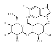 6-氯-3-吲哚基 beta-D-纤维二糖苷结构式