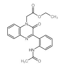 Ethyl (3-(2-(acetylamino)phenyl)-2-oxo-1(2H)-quinoxalinyl)acetate Structure