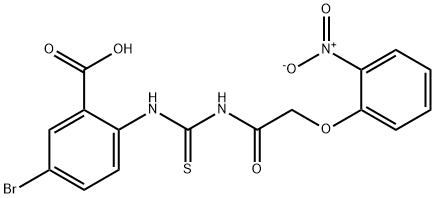 5-bromo-2-[[[[(2-nitrophenoxy)acetyl]amino]thioxomethyl]amino]-benzoic acid Structure