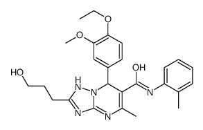 7-(4-ethoxy-3-methoxyphenyl)-2-(3-hydroxypropyl)-5-methyl-N-(2-methylphenyl)-1,7-dihydro-[1,2,4]triazolo[1,5-a]pyrimidine-6-carboxamide结构式