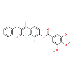 (3-benzyl-4,8-dimethyl-2-oxochromen-7-yl) 3,4,5-trimethoxybenzoate结构式