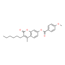 (3-hexyl-4-methyl-2-oxochromen-7-yl) 4-methoxybenzoate structure