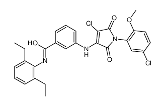 3-[[4-chloro-1-(5-chloro-2-methoxyphenyl)-2,5-dioxopyrrol-3-yl]amino]-N-(2,6-diethylphenyl)benzamide Structure