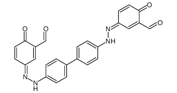 3-[[4-[4-[2-(3-formyl-4-oxocyclohexa-2,5-dien-1-ylidene)hydrazinyl]phenyl]phenyl]hydrazinylidene]-6-oxocyclohexa-1,4-diene-1-carbaldehyde Structure