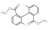 [1,1'-Biphenyl]-2,2'-dicarboxylicacid, 6,6'-dichloro-, 2,2'-dimethyl ester结构式