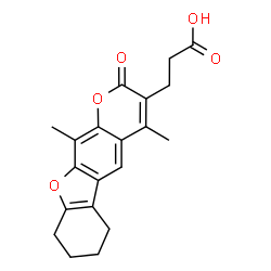 3-(4,11-Dimethyl-2-oxo-6,7,8,9-tetrahydro-2H-[1]-benzofuro[3,2-g]chromen-3-yl)propanoic acid结构式