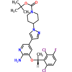 TERT-BUTYL 4-(4-(6-AMINO-5-((R)-1-(2,6-DICHLORO-3-FLUOROPHENYL)ETHOXY)PYRIDIN-3-YL)-1H-PYRAZOL-1-YL)PIPERIDINE-1-CARBOXYLATE Structure