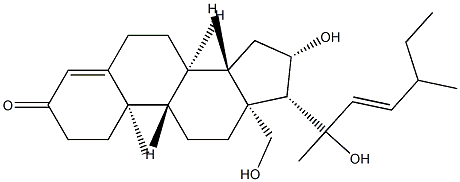 (20ξ,22E,24ξ)-16β,18,20-Trihydroxy-24-methyl-27-norcholesta-4,22-dien-3-one structure