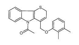 5-acetyl-4-(2,3-dimethylphenyloxymethyl)-2,5-dihydrothiopyrano[3,2-b]indole结构式