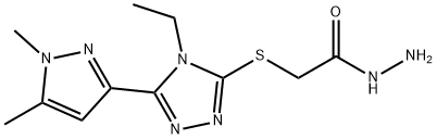 2-((5-(1,5-二甲基-1H-吡唑-3-基)-4-乙基-4H-1,2,4-三唑-3-基)硫代)乙酰肼结构式