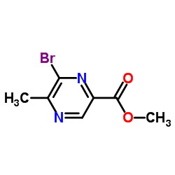 6-溴-5-甲基吡嗪-2-甲酸甲酯结构式