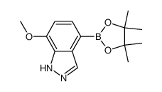 7-甲氧基-4-(4,4,5,5-四甲基-1,3,2-二氧杂硼烷-2-基)-1H-吲唑结构式