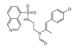 N-[1-(4-chlorophenyl)prop-1-en-2-yl]-N-[2-(isoquinolin-5-ylsulfonylamino)ethyl]formamide Structure