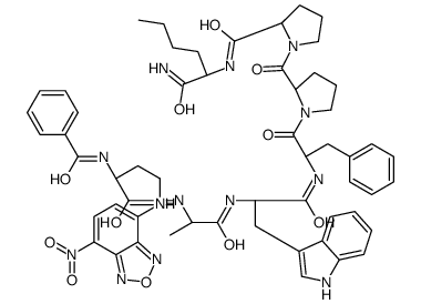 Bz-Dab(nbd)-ala-trp-phe-pro-pro-nle-NH2结构式