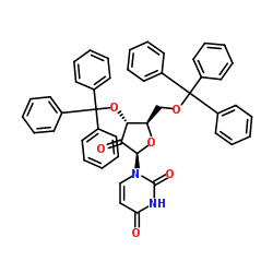 1-(3,5-Di-O-trityl-β-D-erythro-pentofuranosyl-2-ulose)-2,4(1H,3H)-pyrimidinedione Structure