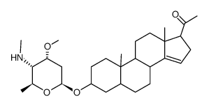 3β-[[3-O-Methyl-4-(methylamino)-2,4,6-trideoxy-β-D-ribo-hexopyranosyl]oxy]-5α-pregnan-14-en-20-one结构式