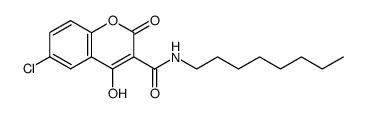 6-Chloro-4-hydroxy-2-oxo-2H-chromene-3-carboxylic acid octylamide结构式