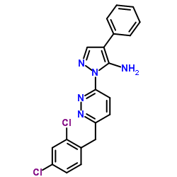 1-[6-(2,4-Dichlorobenzyl)-3-pyridazinyl]-4-phenyl-1H-pyrazol-5-amine Structure