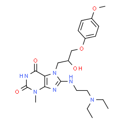 8-{[2-(diethylamino)ethyl]amino}-7-[2-hydroxy-3-(4-methoxyphenoxy)propyl]-3-methyl-3,7-dihydro-1H-purine-2,6-dione结构式