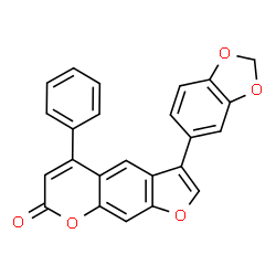 3-(1,3-benzodioxol-5-yl)-5-phenylfuro[3,2-g]chromen-7-one structure