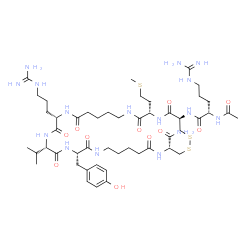 Ac-Arg-Cys-Met-5-aminopentanoyl-Arg-Val-Tyr-5-aminopentanoyl-Cys-NH2 trifluoroacetate salt (Disulfide bond)结构式