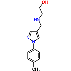 2-({[1-(4-Methylphenyl)-1H-pyrazol-4-yl]methyl}amino)ethanol结构式