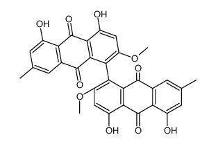 4,5,4',5'-tetrahydroxy-2,2'-dimethoxy-7,7'-dimethyl-[1,1']bianthryl-9,10,9',10'-tetraone结构式