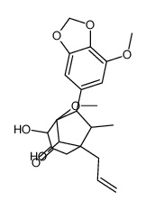 2,8-Dihydroxy-1-methoxy-7-(7-methoxy-1,3-benzodioxol-5-yl)-6-methyl-5-allylbicyclo[3.2.1]octan-3-one结构式