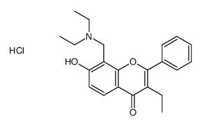 diethyl-[(3-ethyl-7-hydroxy-4-oxo-2-phenylchromen-8-yl)methyl]azanium,chloride Structure