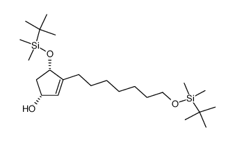 (1RS,4RS)-4-(t-butyldimethylsilyloxy)-3-(7-t-butyldimethylsilyloxyheptyl)cyclopent-2-en-1-ol结构式