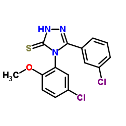 4-(5-Chloro-2-methoxy-phenyl)-5-(3-chloro-phenyl)-4H-[1,2,4]triazole-3-thiol结构式