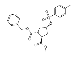 (2S,4S)-N-1-(benzyloxycarbonyl)-4-(p-toluenesulfonyloxy)proline methyl ester Structure