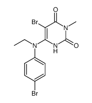 5-bromo-6-((4-bromophenyl)(ethyl)amino)-3-methylpyrimidine-2,4(1H,3H)-dione Structure