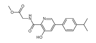 {[3-Hydroxy-5-(4-isopropylphenyl)-pyridine-2-carbonyl]-amino}-acetic acid methyl ester结构式