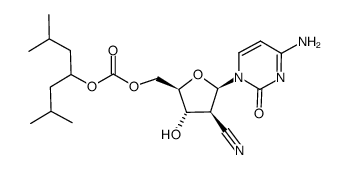 5'-O-(2,6-dimethylheptan-4-yloxycarbonyl)-2'-cyano-2'-deoxy-1-β-D-arabinofuranosylcytosine结构式